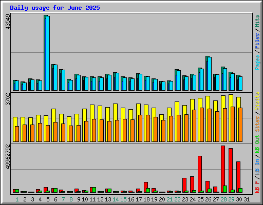 Daily usage for June 2025